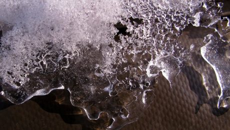 Closeup of snow thaw