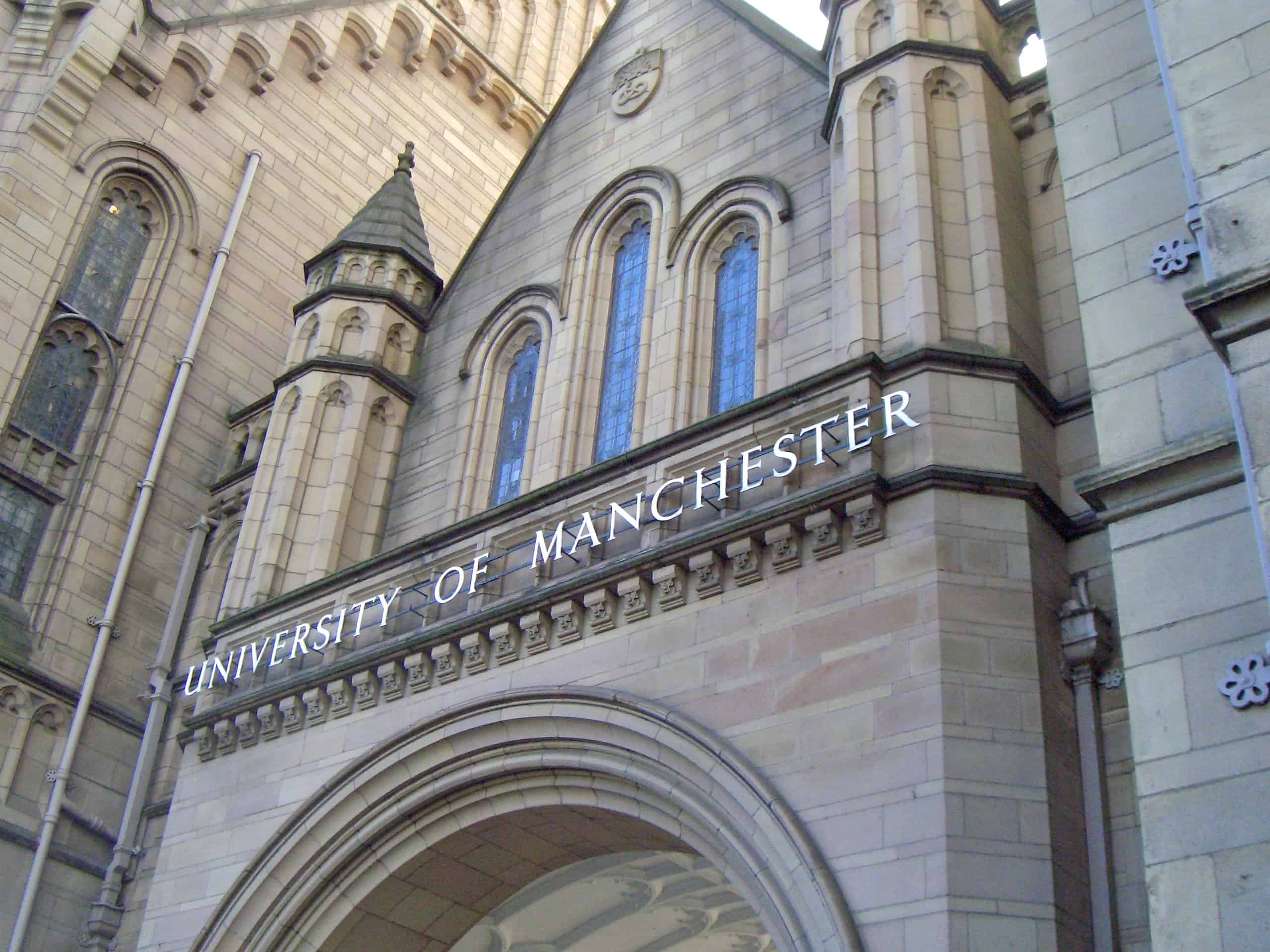 University of Manchester building Closeup of front of University of Manchester building