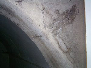 Vault showing cracking and water ingress
