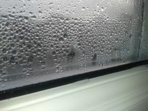 Water droplets on window