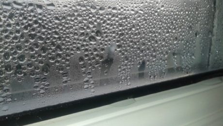 Condensation water droplets on window