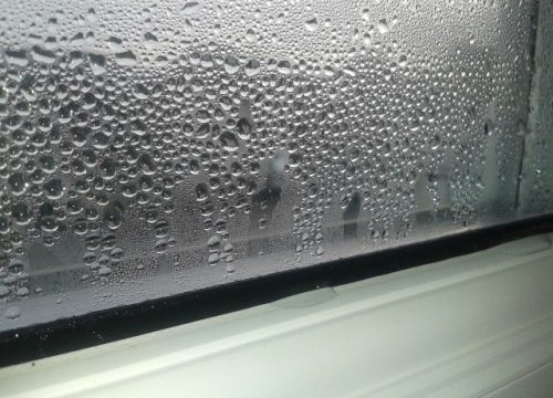 Condensation water droplets on window