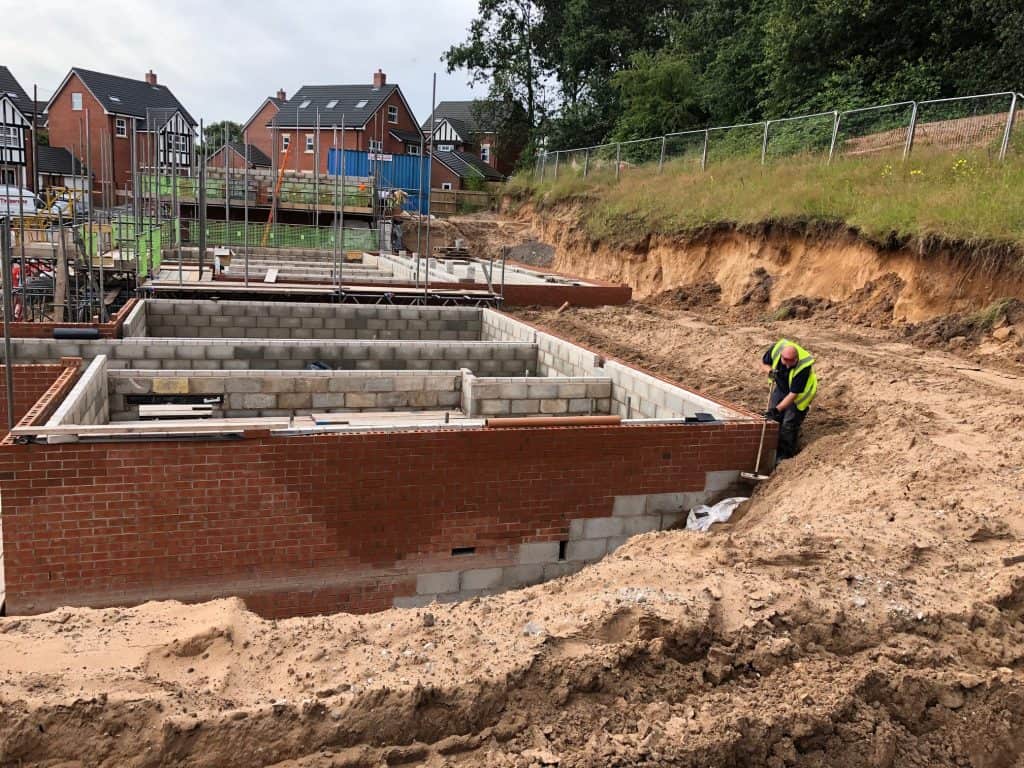 Preparing for external waterproofing on new build