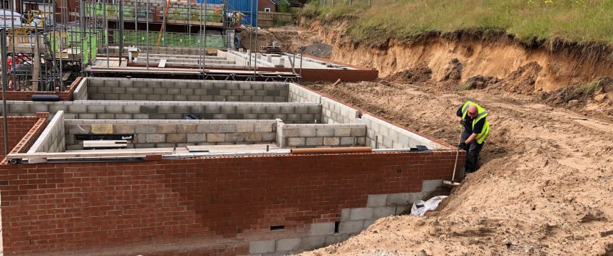 Preparing for external waterproofing on new build