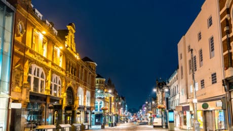 Yeadon highstreet at night