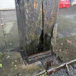A timber beam affected by wet rot in Fallowfield for Timberwise Case Study