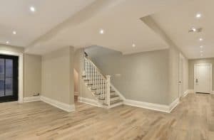 Inside a newly finished basement