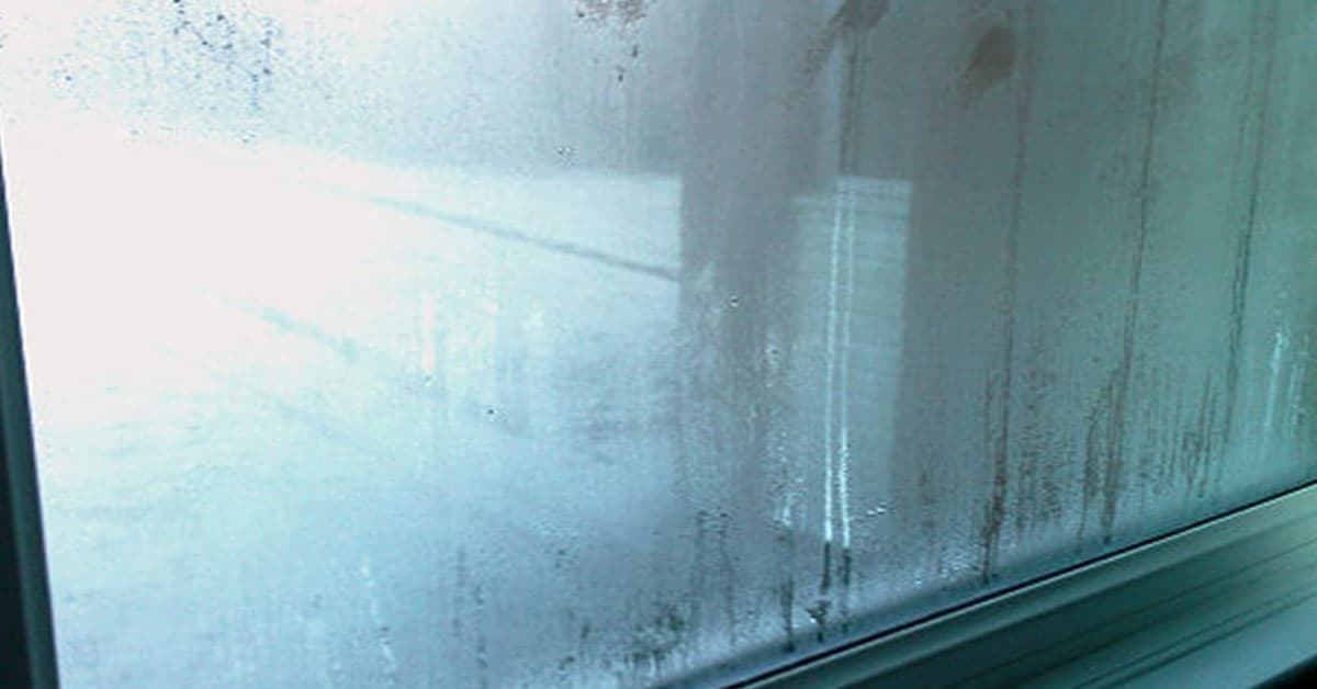Condensation formed on inside of window