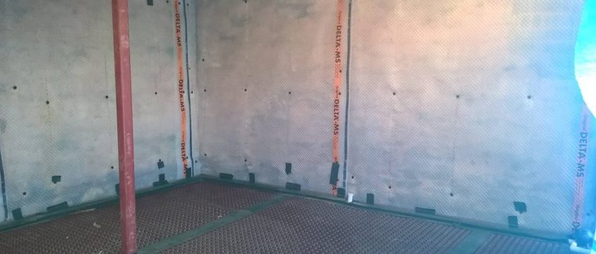 Damp proof membrane installed on walls in property