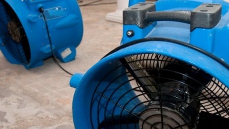 Closeup of industrial fans in a property