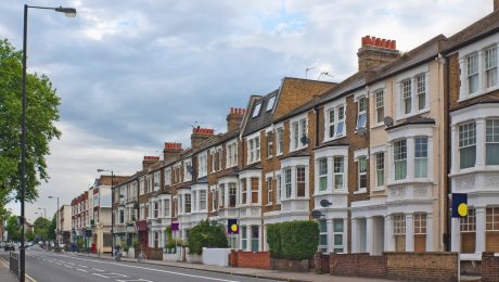 A row of terrace houses in Fulham, London