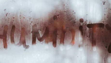 Evidence of humidity and condensation forming on window in house