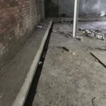 perimeter drain channel dug out Perimeter drain channel dug out in basement