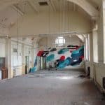 The inside of a community centre needing restoration The inside of a community centre needing restoration