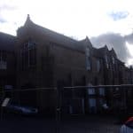 The outside of a community centre The outside of a community centre